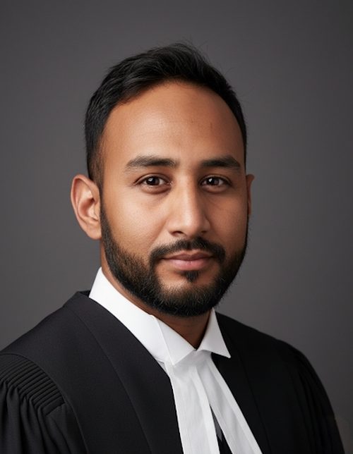 Advocate Tameez Gamsa in legal robes